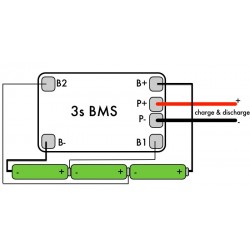 Lithium Battery Charger Protection Module (BMS) 3S 25A 12.6V