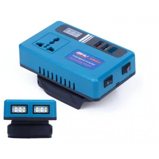 انفرتر ذكي بمقبس كهرباء و 2 USB ديجيتال و مدخل شحن تايب سي 