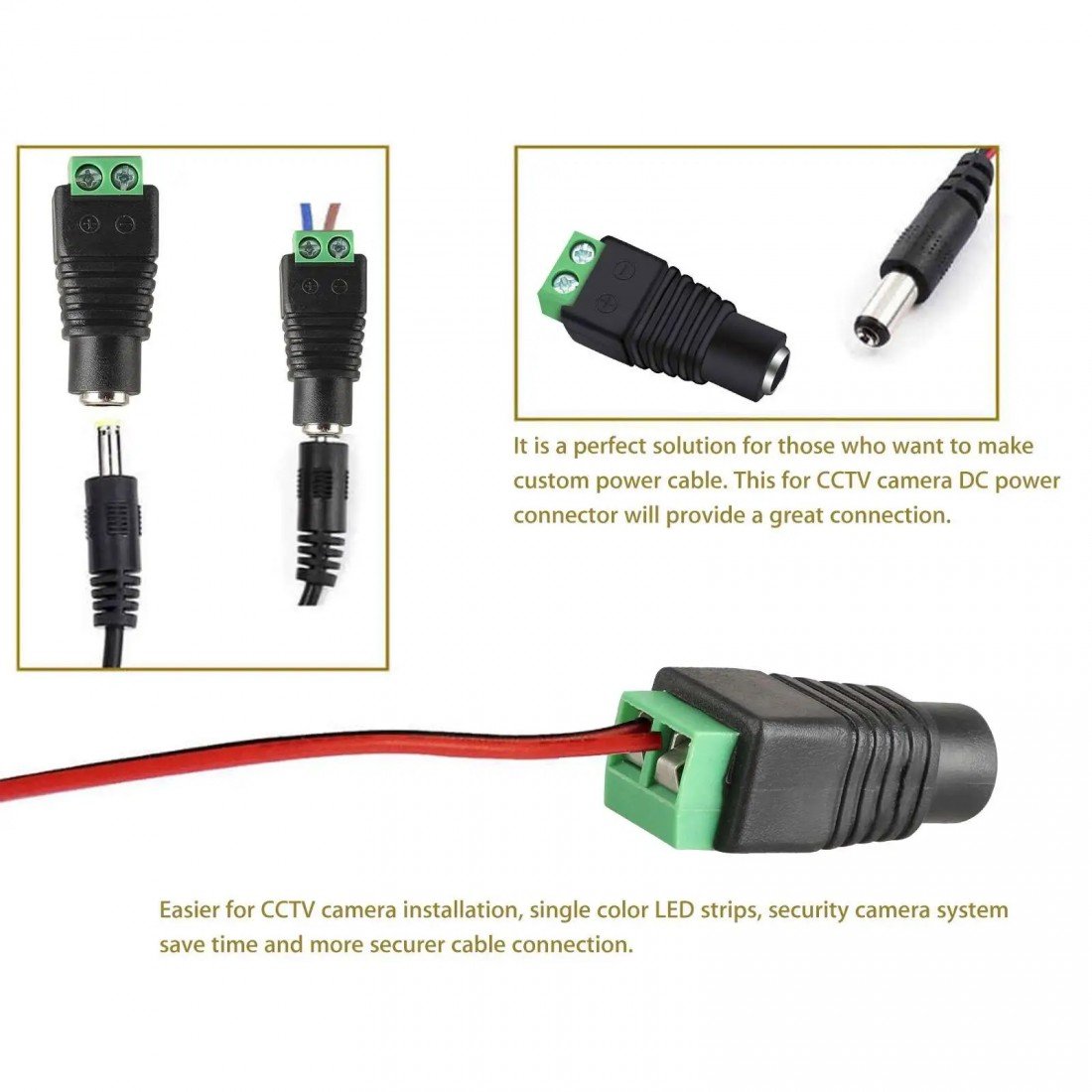DC Jack Adapter Female with Terminal Block