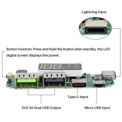 5V 2.4A Micro/Type-C USB Mobile Power Bank 18650 Charging Module Lithium Battery Charger Board