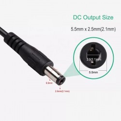 كابل طاقة USB إلى مقبس محول ذكر 5.5 × 2.1 مم 5 فولت إلى 12 فولت